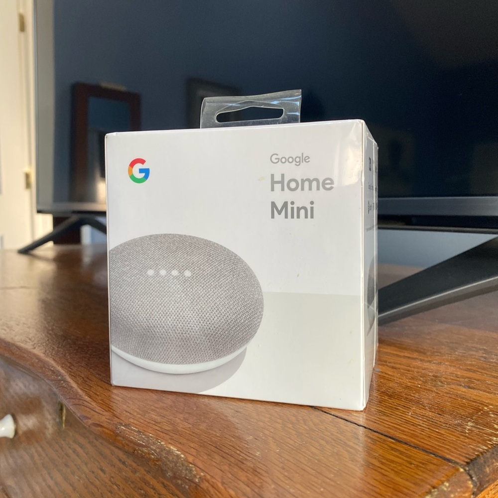 Google Mini Smart Speaker in Light Gray